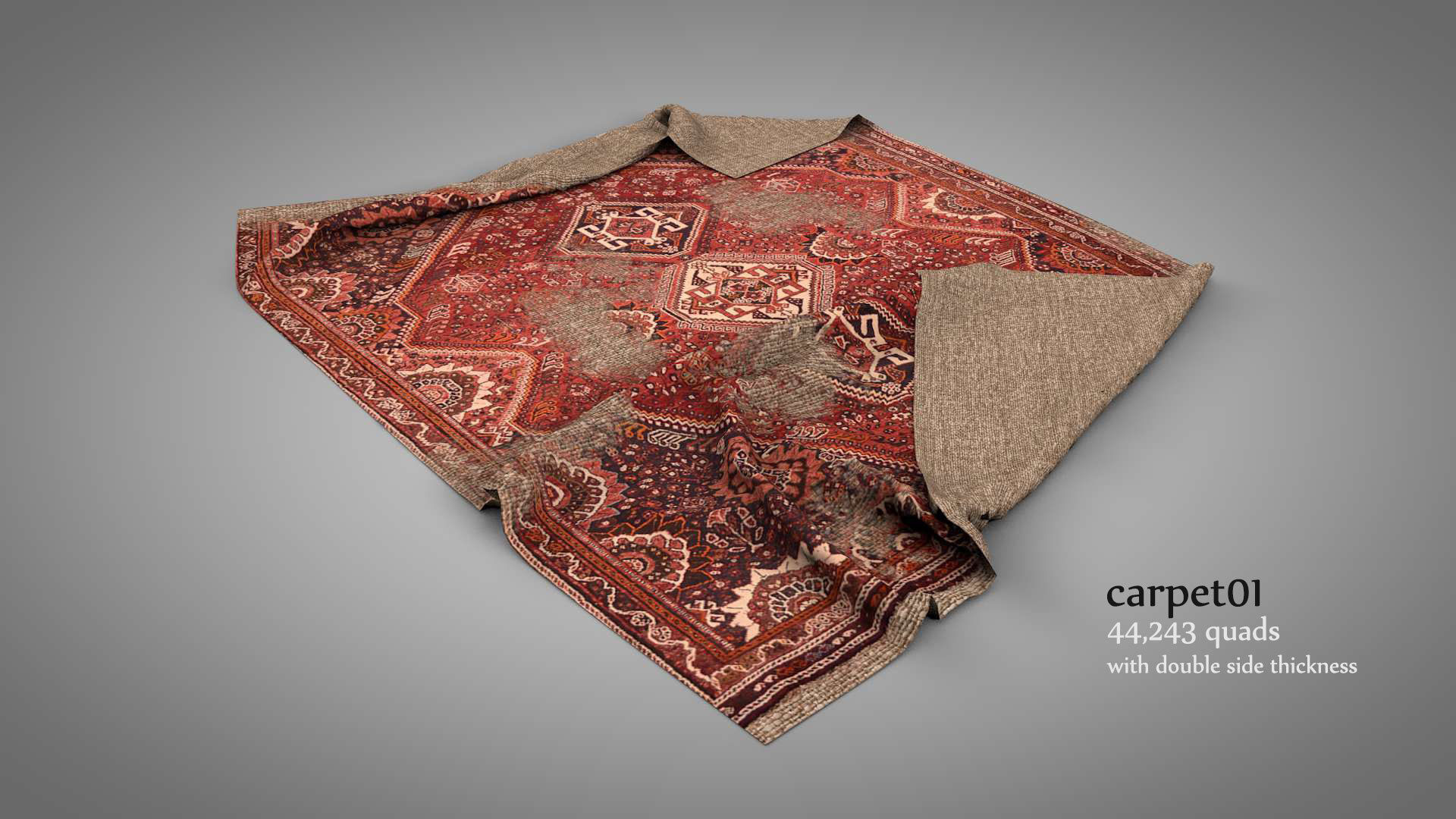 Old Rugs and Carpets 3D model_1