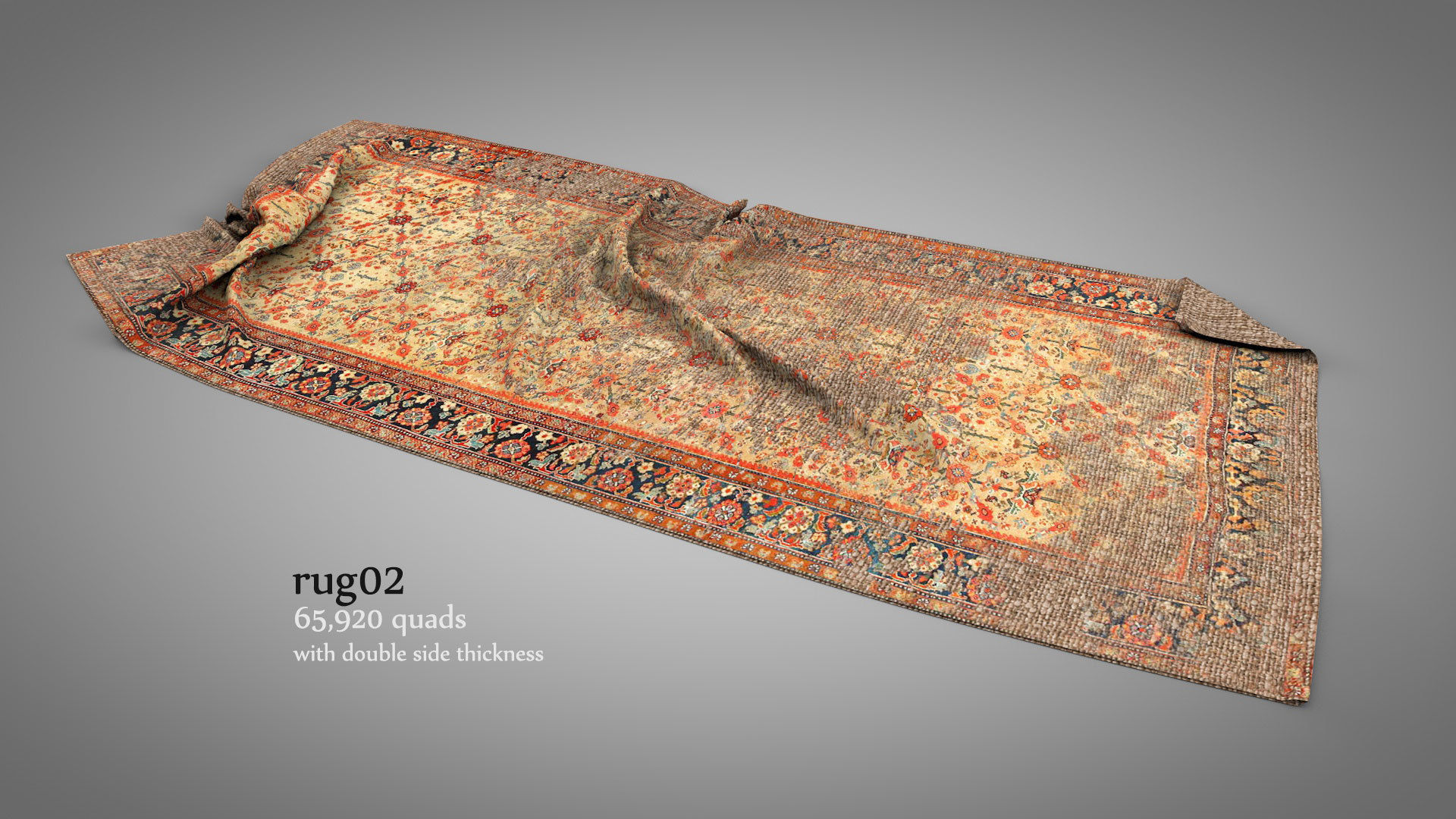Old Rugs and Carpets 3D model_7