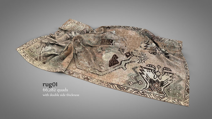 Old Rugs and Carpets 3D model 7