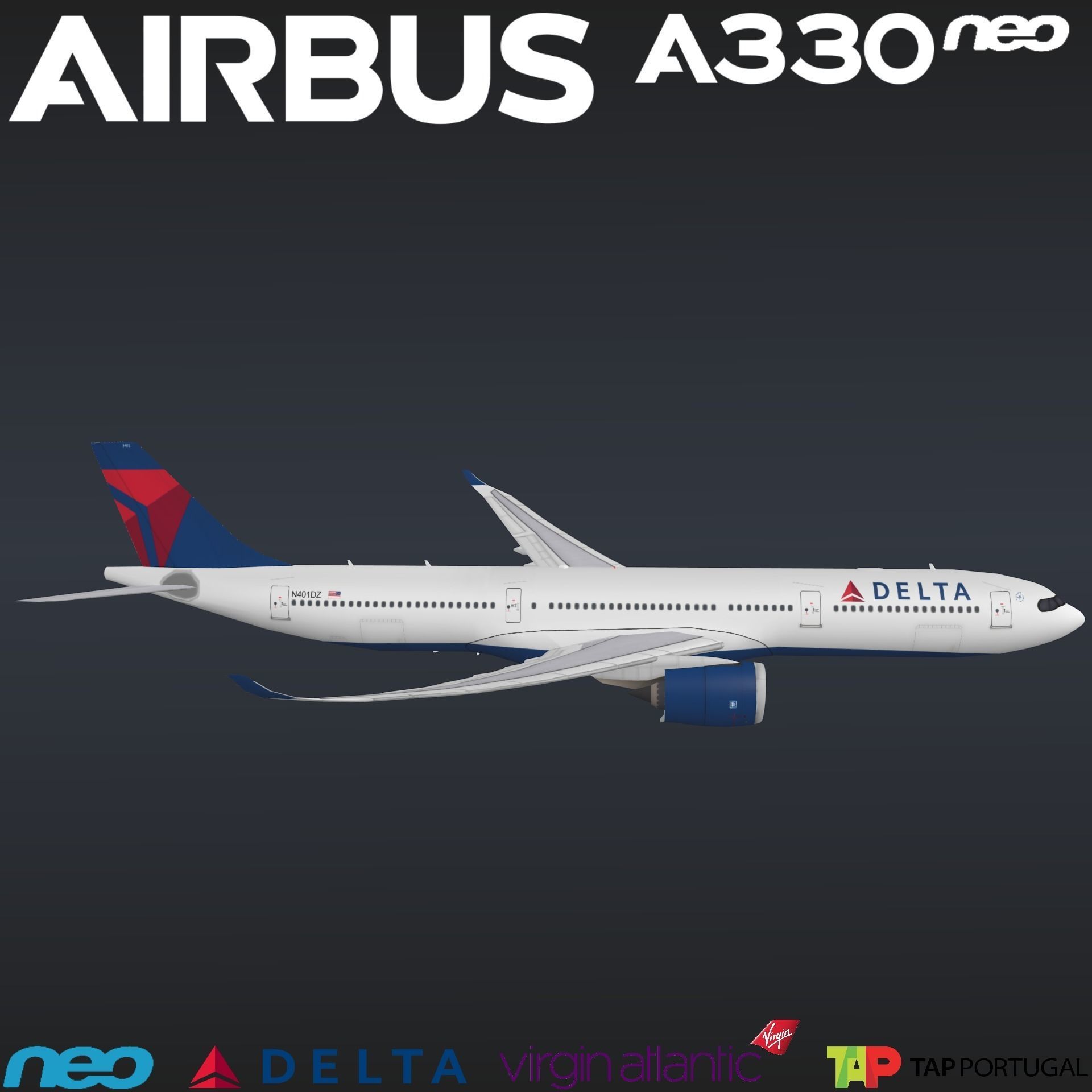 Airbus A330-900neo 3D Model 3D model_4