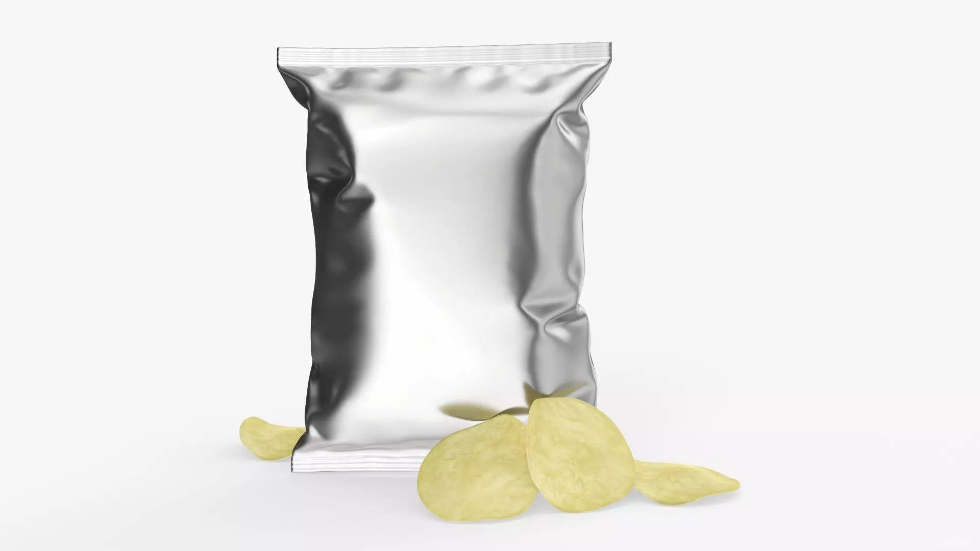 Potato chips package with folds medium 02 mockup 3D model_0