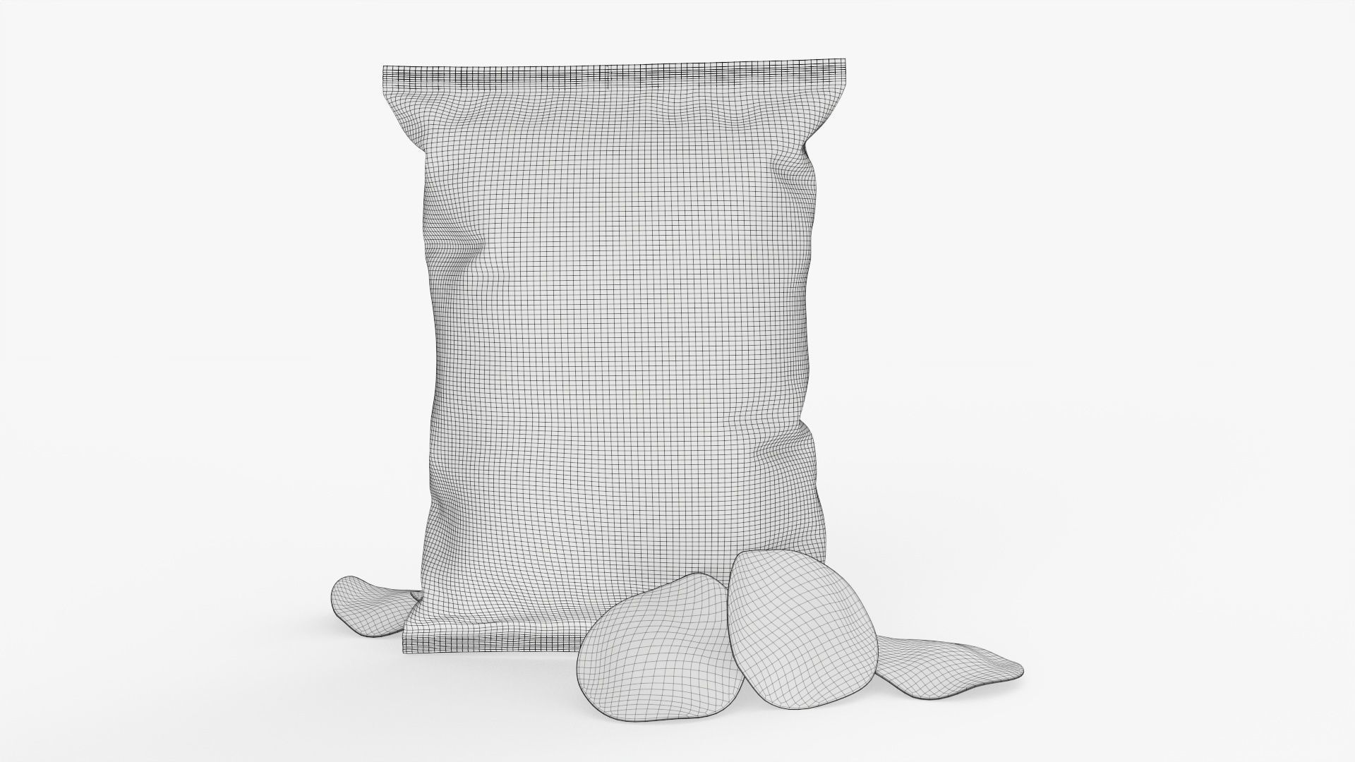 Potato chips package with folds medium 02 mockup 3D model_5