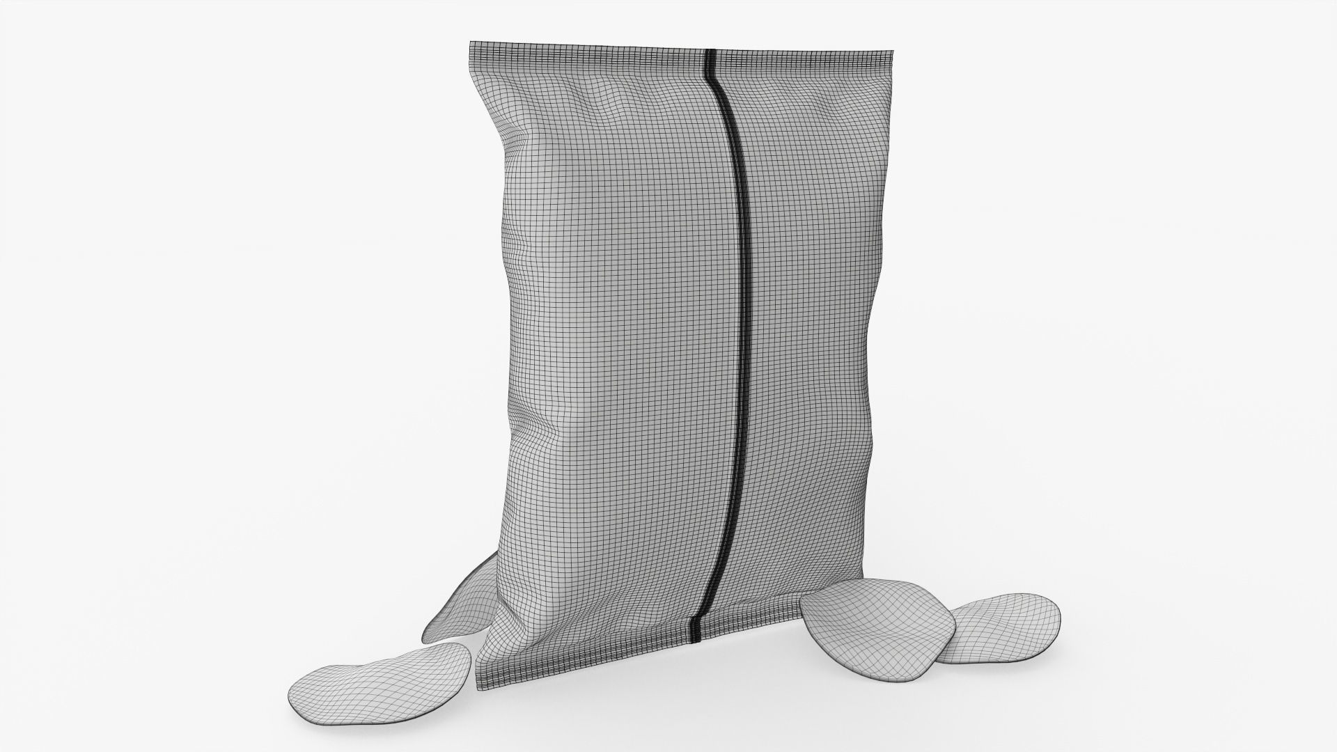 Potato chips package with folds medium 02 mockup 3D model_7