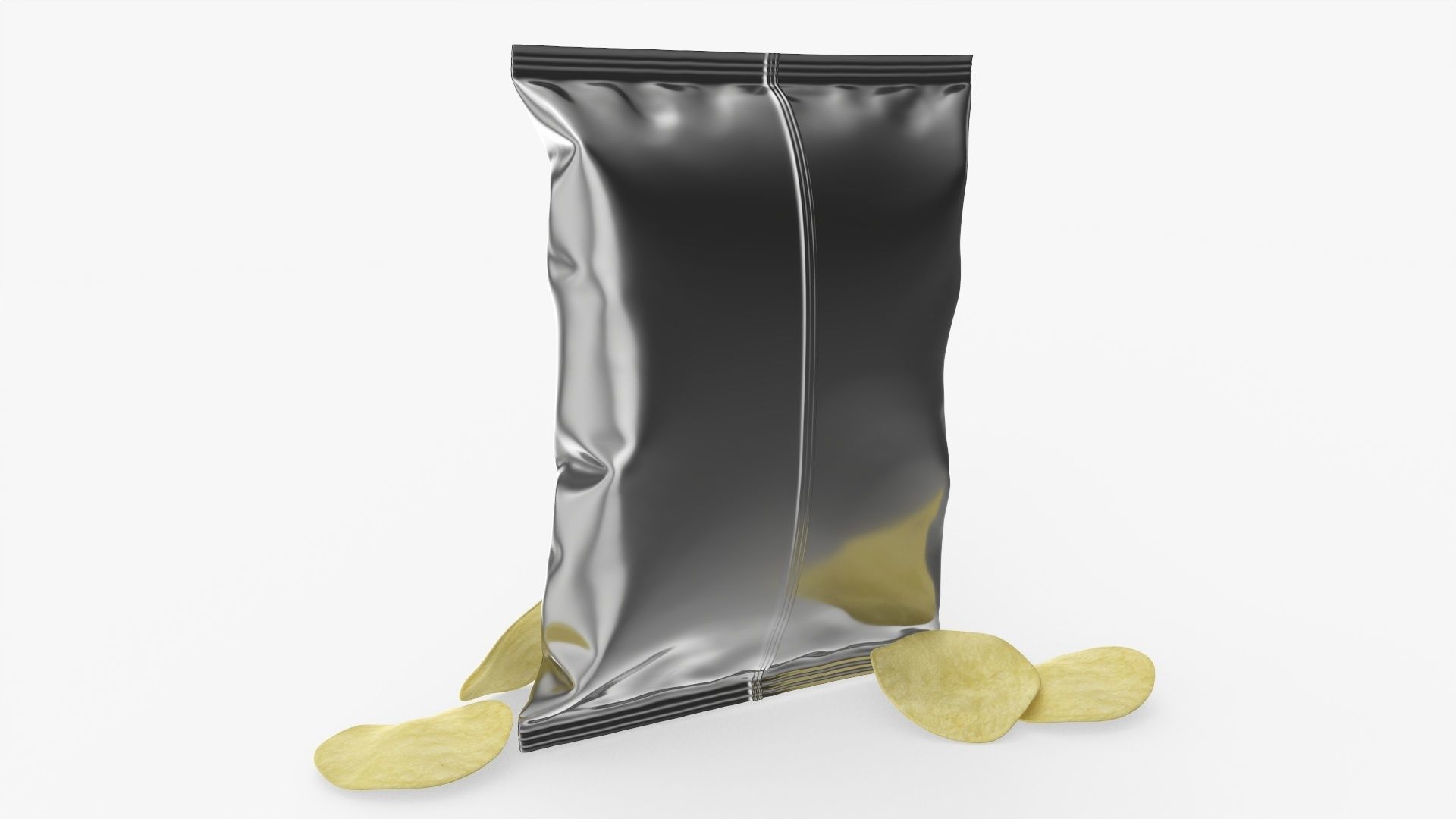 Potato chips package with folds medium 02 mockup 3D model_2