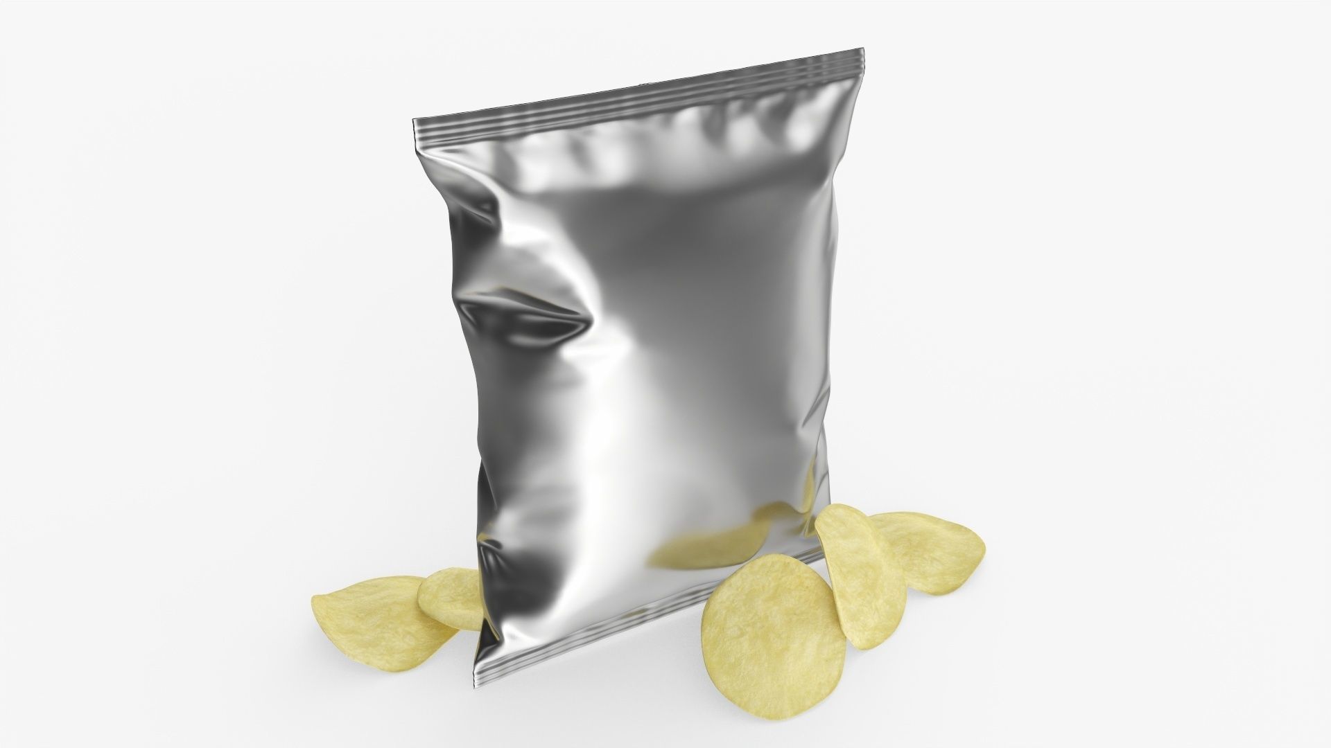 Potato chips package with folds medium 02 mockup 3D model_1