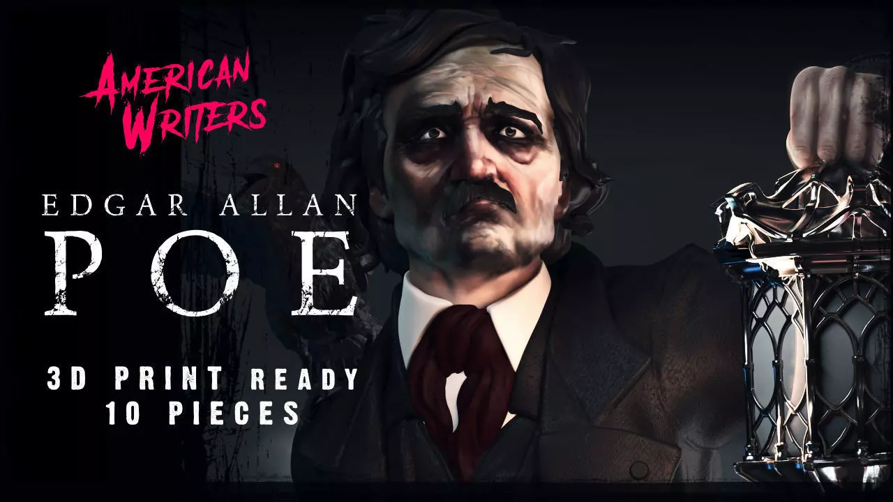 EDGAR ALLAN POE STATUE 3D PRINTABLE 3D print model_0