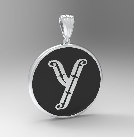 Alphabet Latin Y 3D print model_17