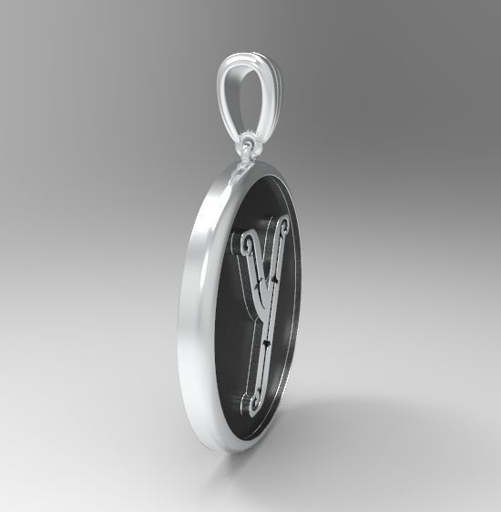 Alphabet Latin Y 3D print model_12