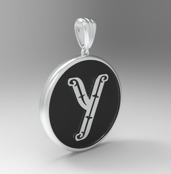 Alphabet Latin Y 3D print model_15