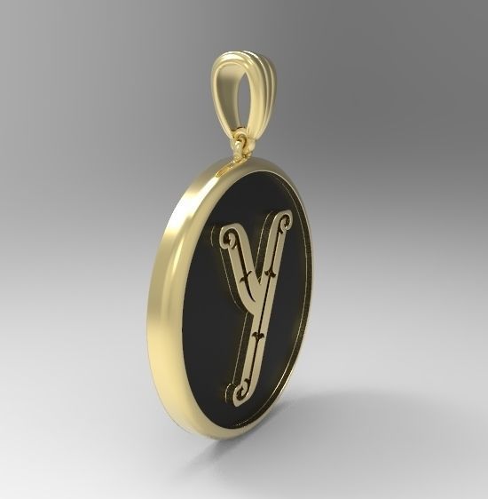 Alphabet Latin Y 3D print model_5