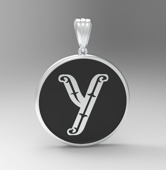 Alphabet Latin Y 3D print model_18