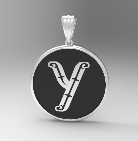 Alphabet Latin Y 3D print model_19