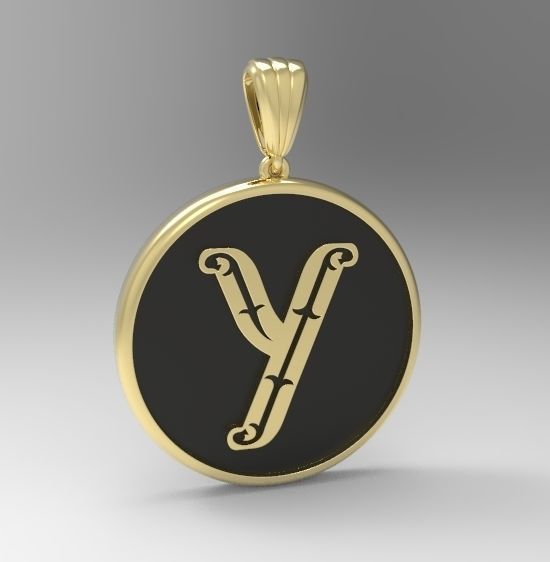 Alphabet Latin Y 3D print model_9