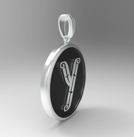 Alphabet Latin Y 3D print model_13