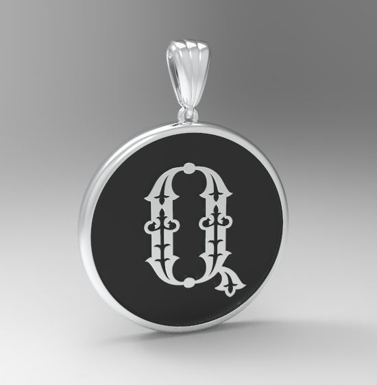 Alphabet Latin Q 3D print model_17