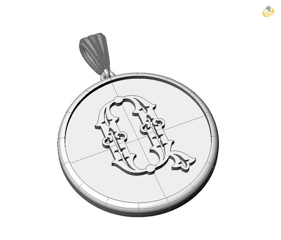 Alphabet Latin Q 3D print model_1