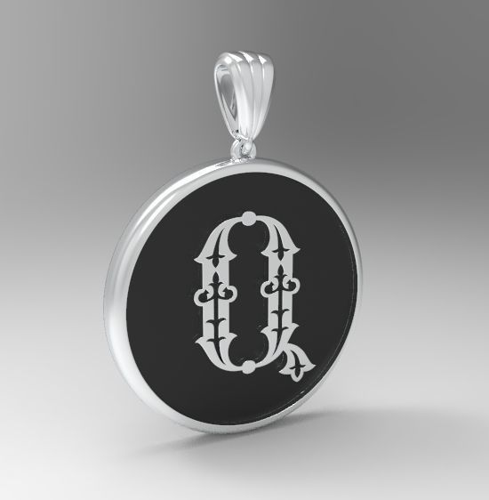 Alphabet Latin Q 3D print model_16