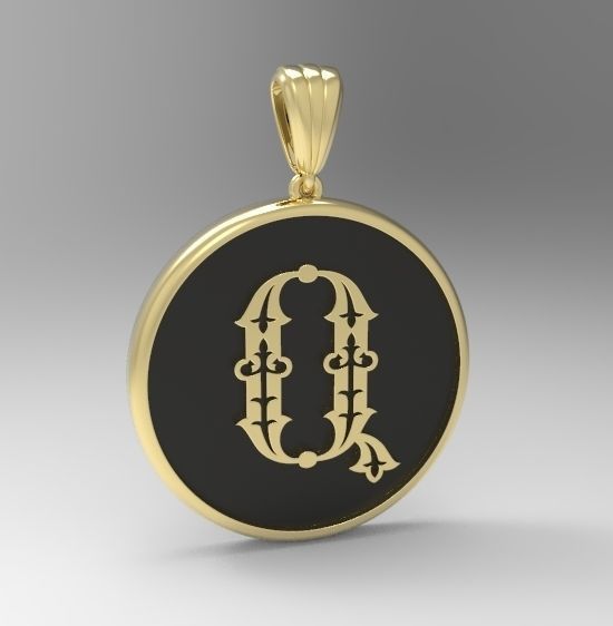 Alphabet Latin Q 3D print model_9