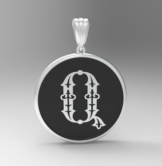 Alphabet Latin Q 3D print model_18