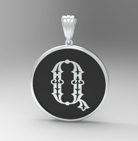 Alphabet Latin Q 3D print model_19