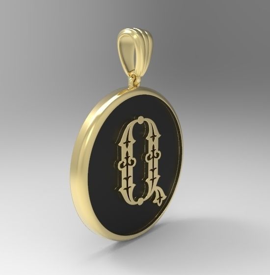 Alphabet Latin Q 3D print model_6