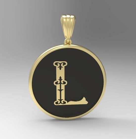 Alphabet Latin L 3D print model_10