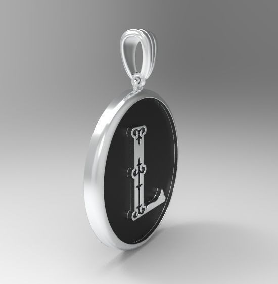 Alphabet Latin L 3D print model_13