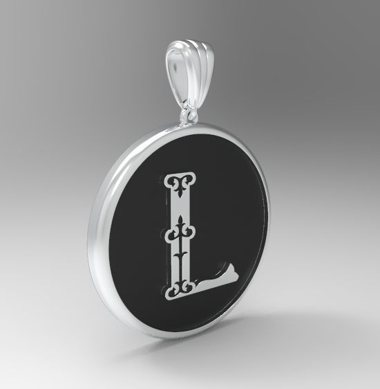 Alphabet Latin L 3D print model_15