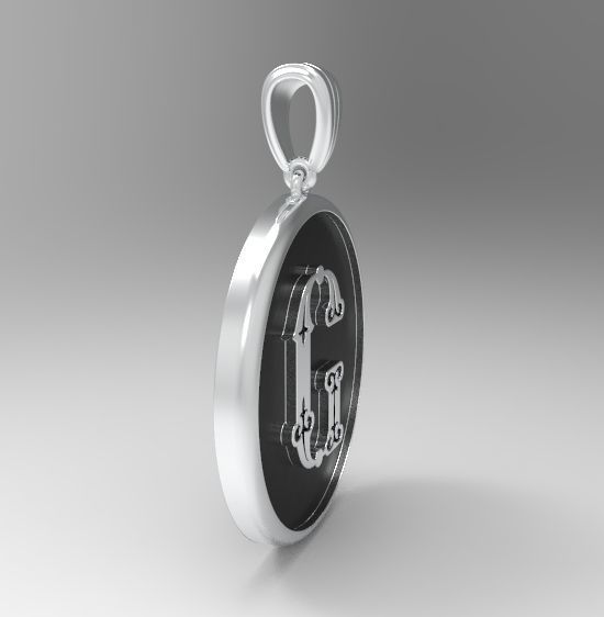 Alphabet Latin G 3D print model_12