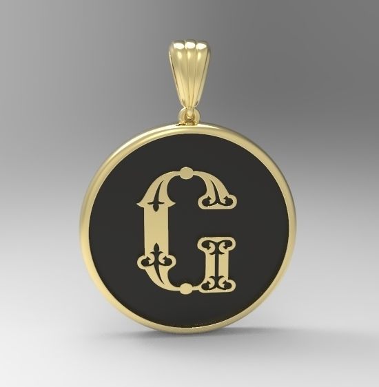 Alphabet Latin G 3D print model_10