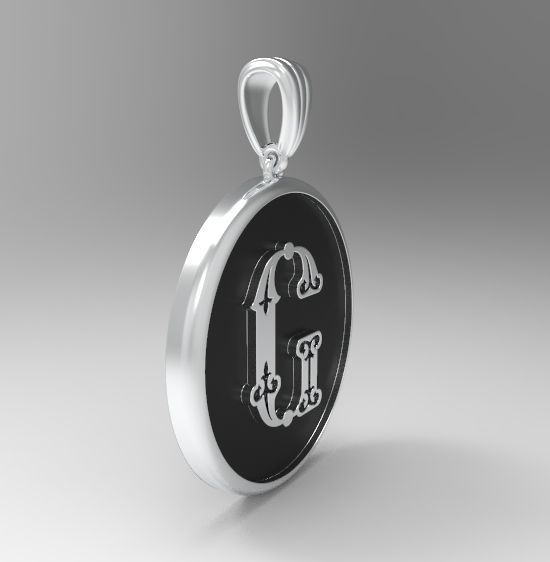 Alphabet Latin G 3D print model_13