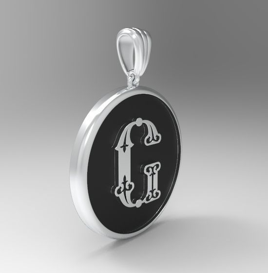 Alphabet Latin G 3D print model_14