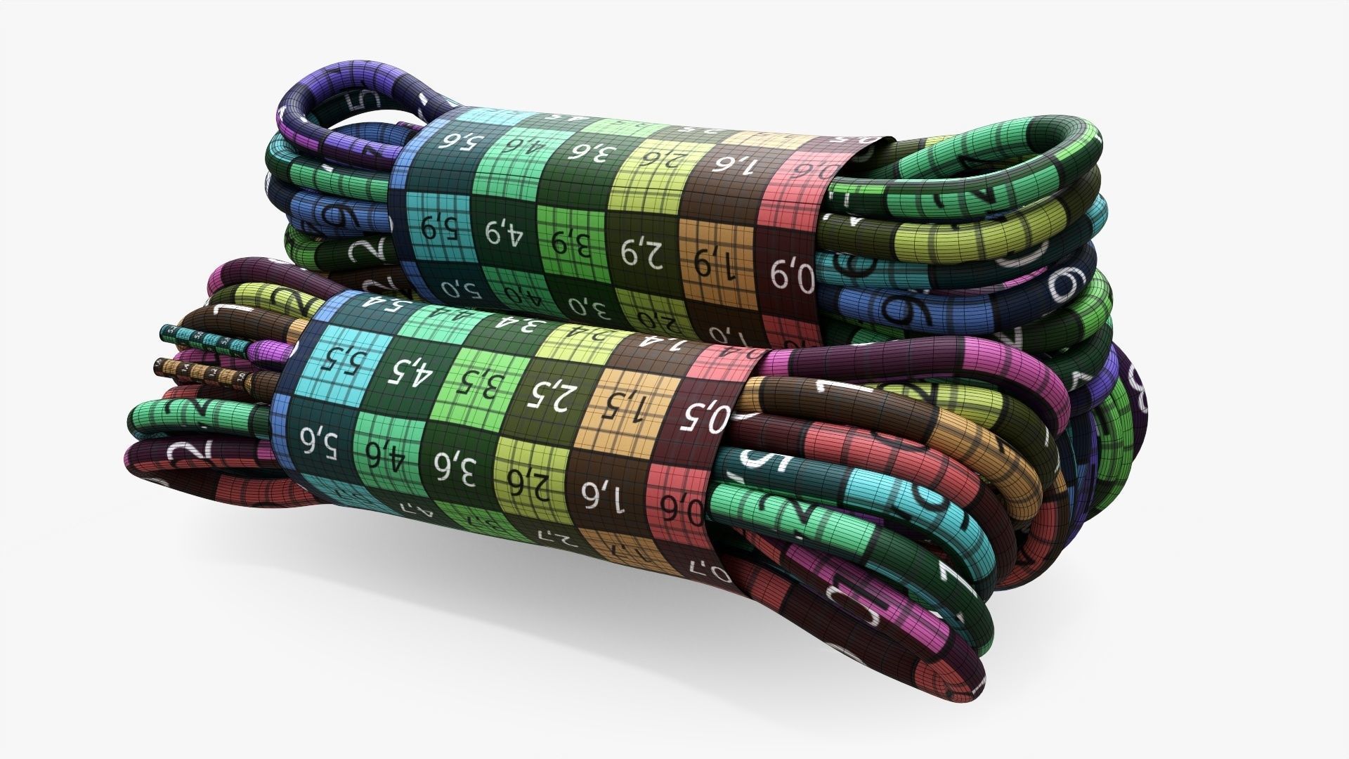 Round shoelace three bundles 3D model_10