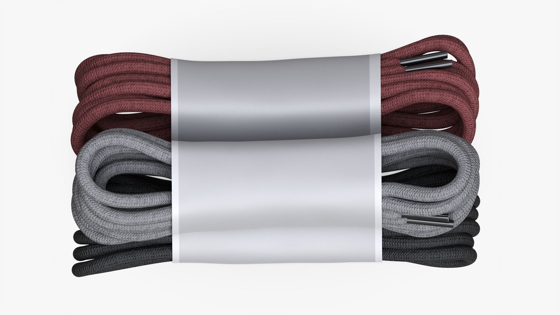 Round shoelace three bundles 3D model_5