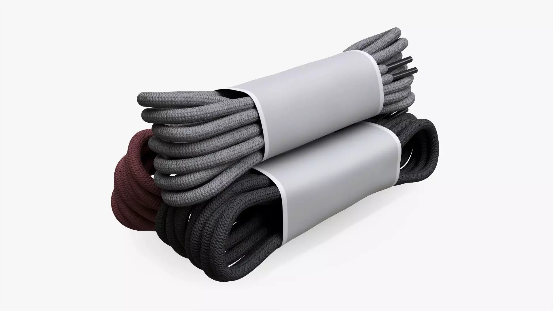 Round shoelace three bundles 3D model_0