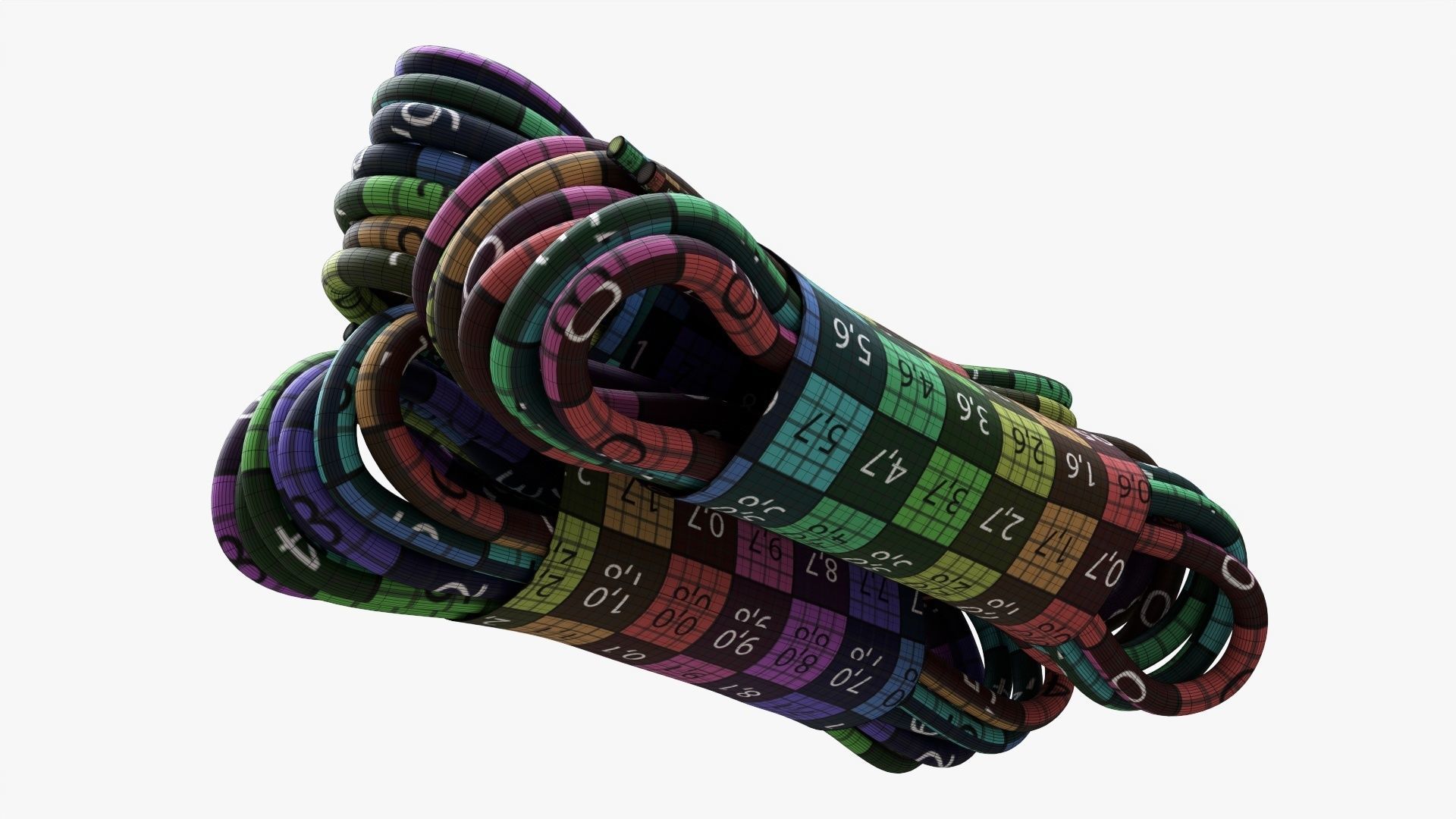 Round shoelace three bundles 3D model_11