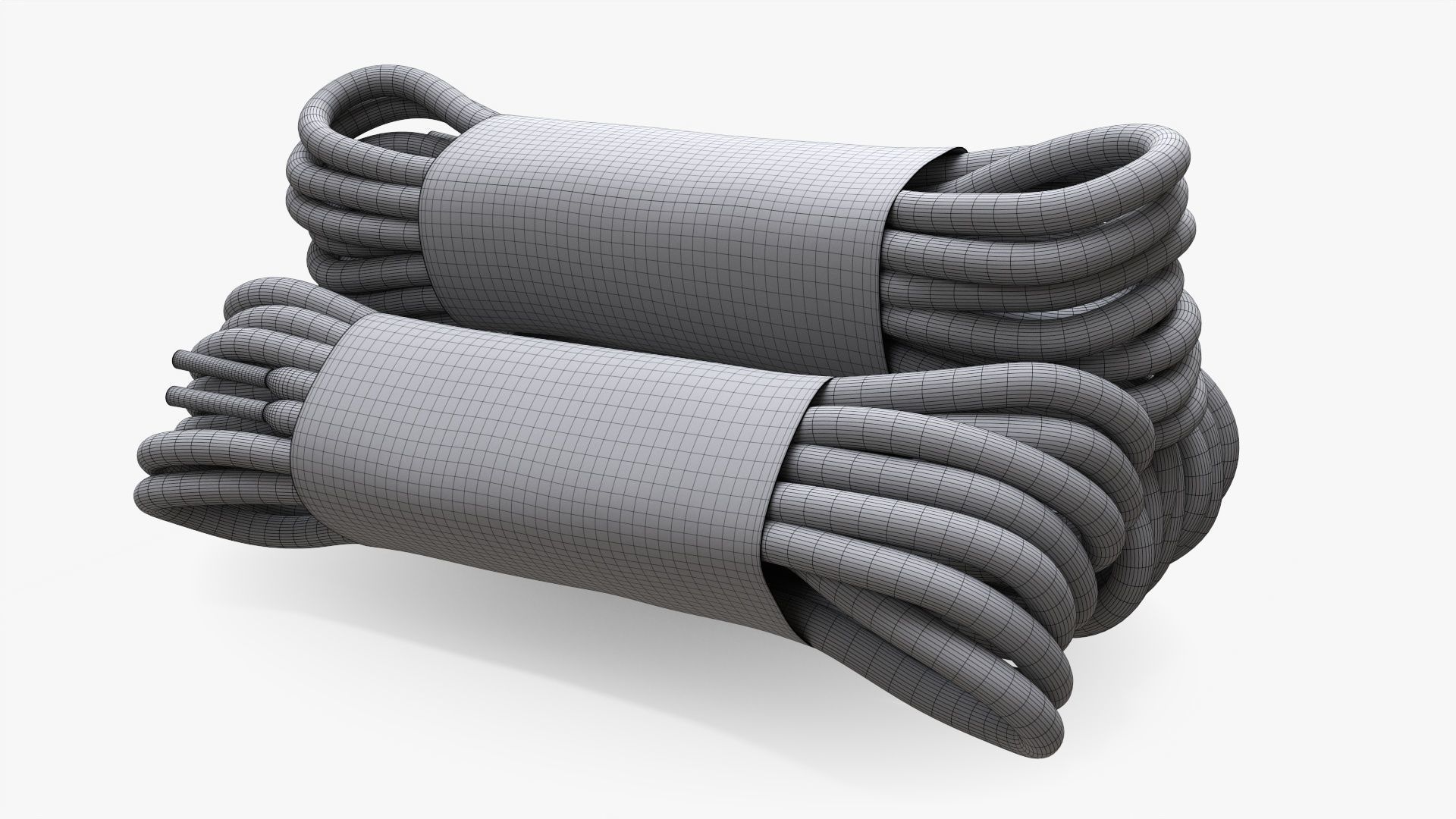 Round shoelace three bundles 3D model_7