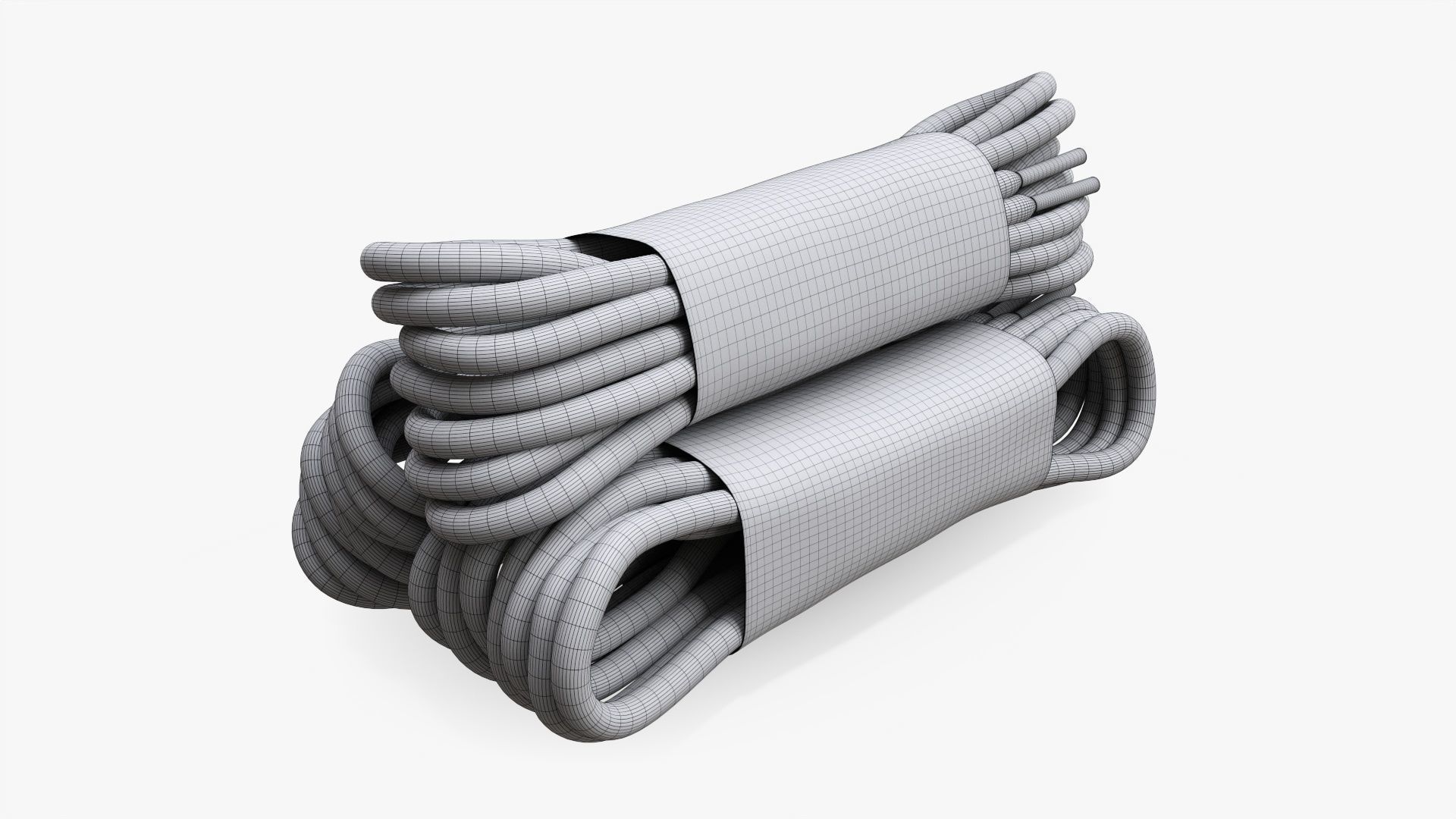 Round shoelace three bundles 3D model_6