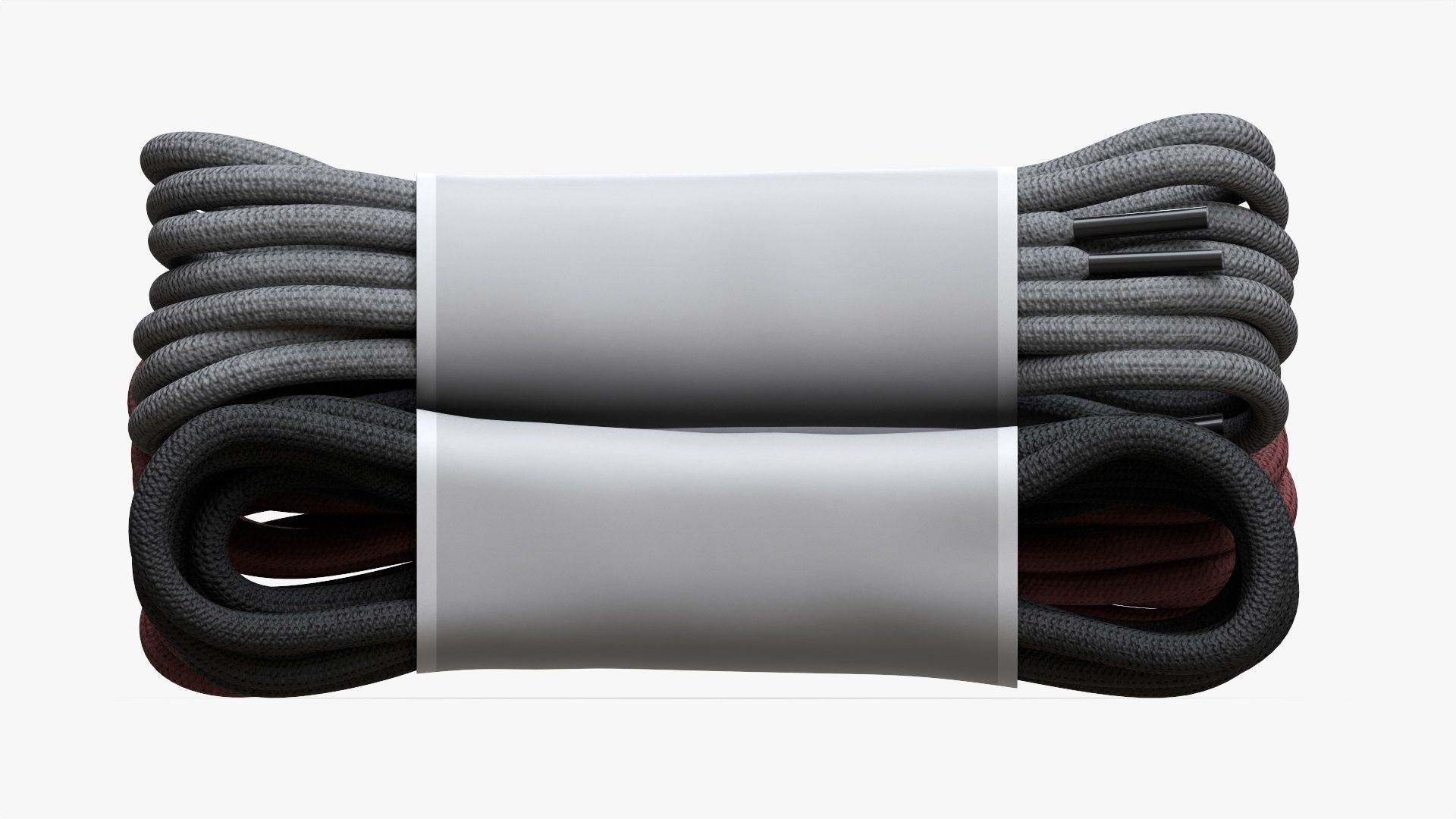 Round shoelace three bundles 3D model_3