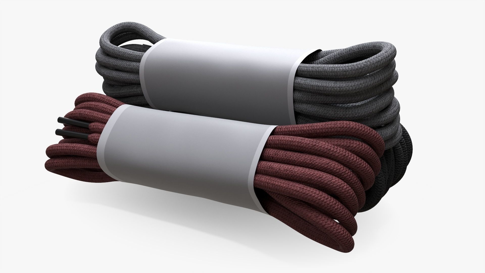 Round shoelace three bundles 3D model_1