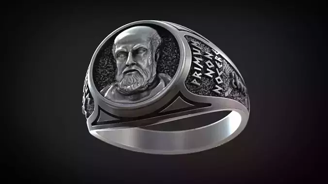 Signet Ring Hippocratic Oath caduceus  3D print model