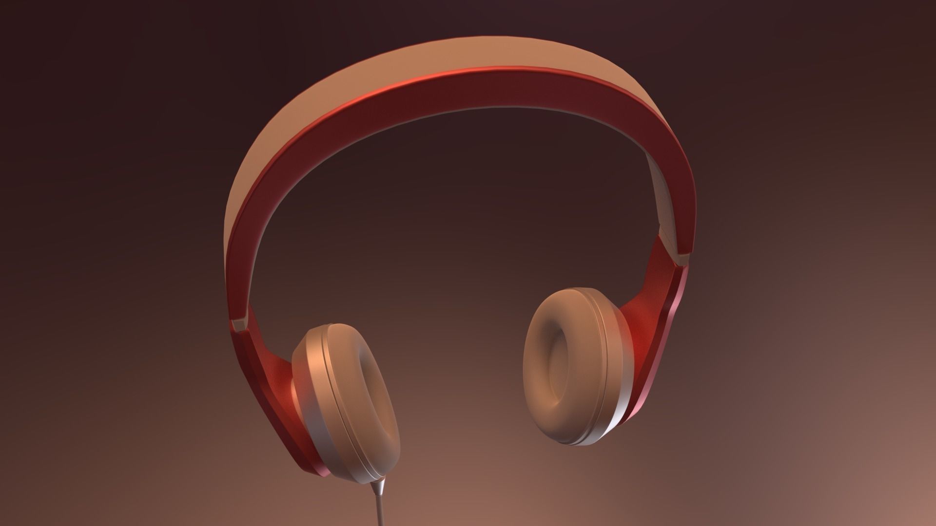 Headphone lowpoly model headphones Low-poly 3D model_1