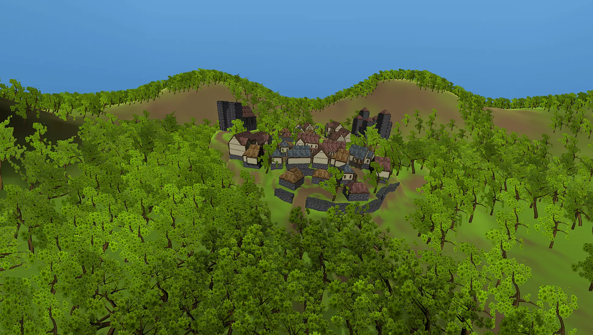 Modular Fantasy Houses Low-poly 3D model_0