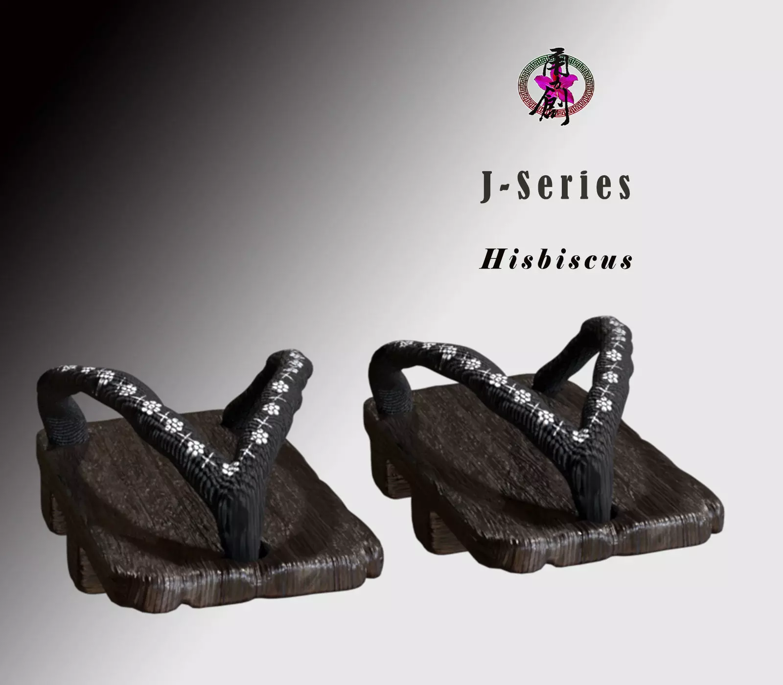 YC-J-Hisbiscus japanese thong sandals Low-poly 3D model_0