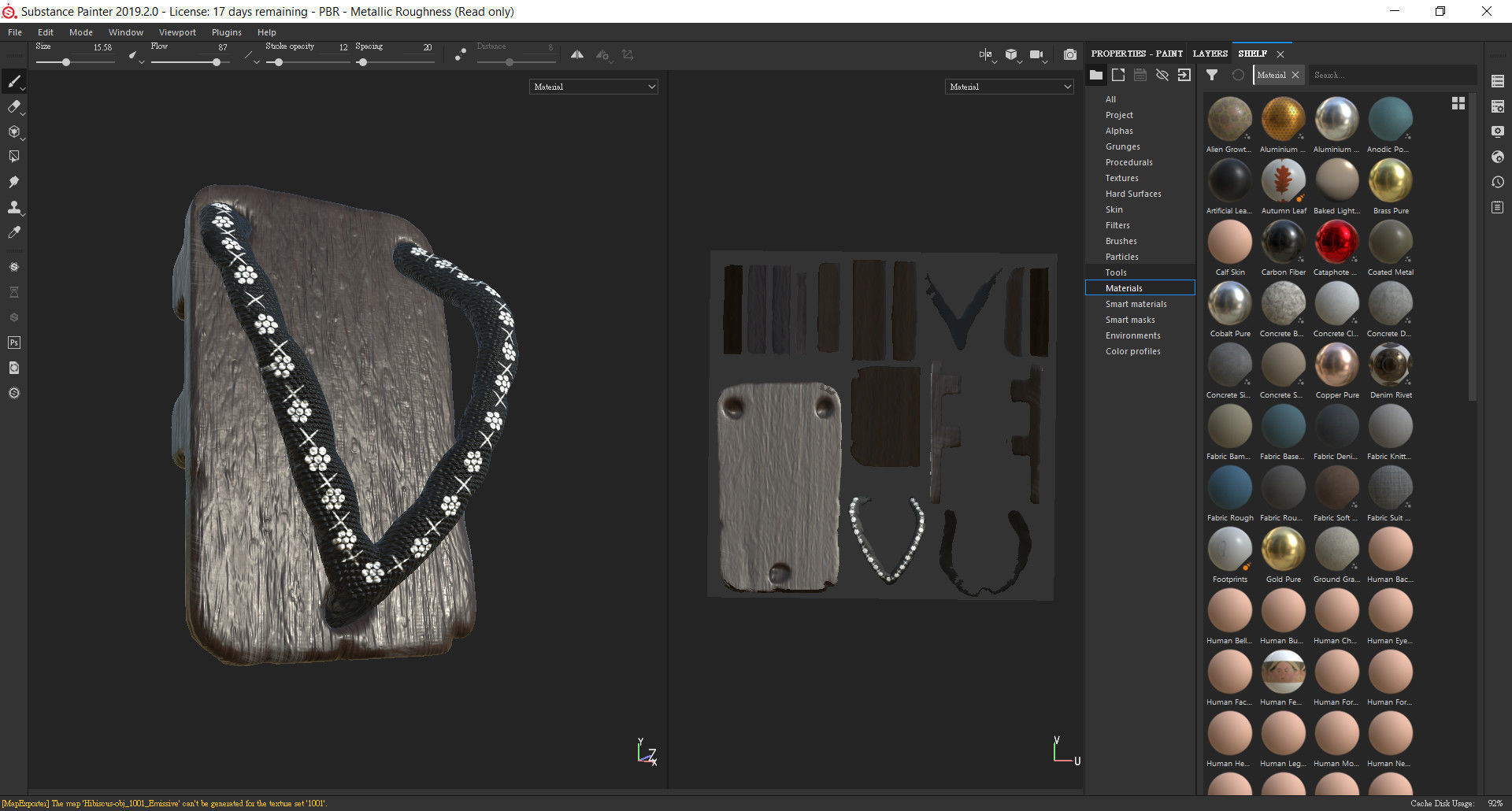 YC-J-Hisbiscus japanese thong sandals Low-poly 3D model_1