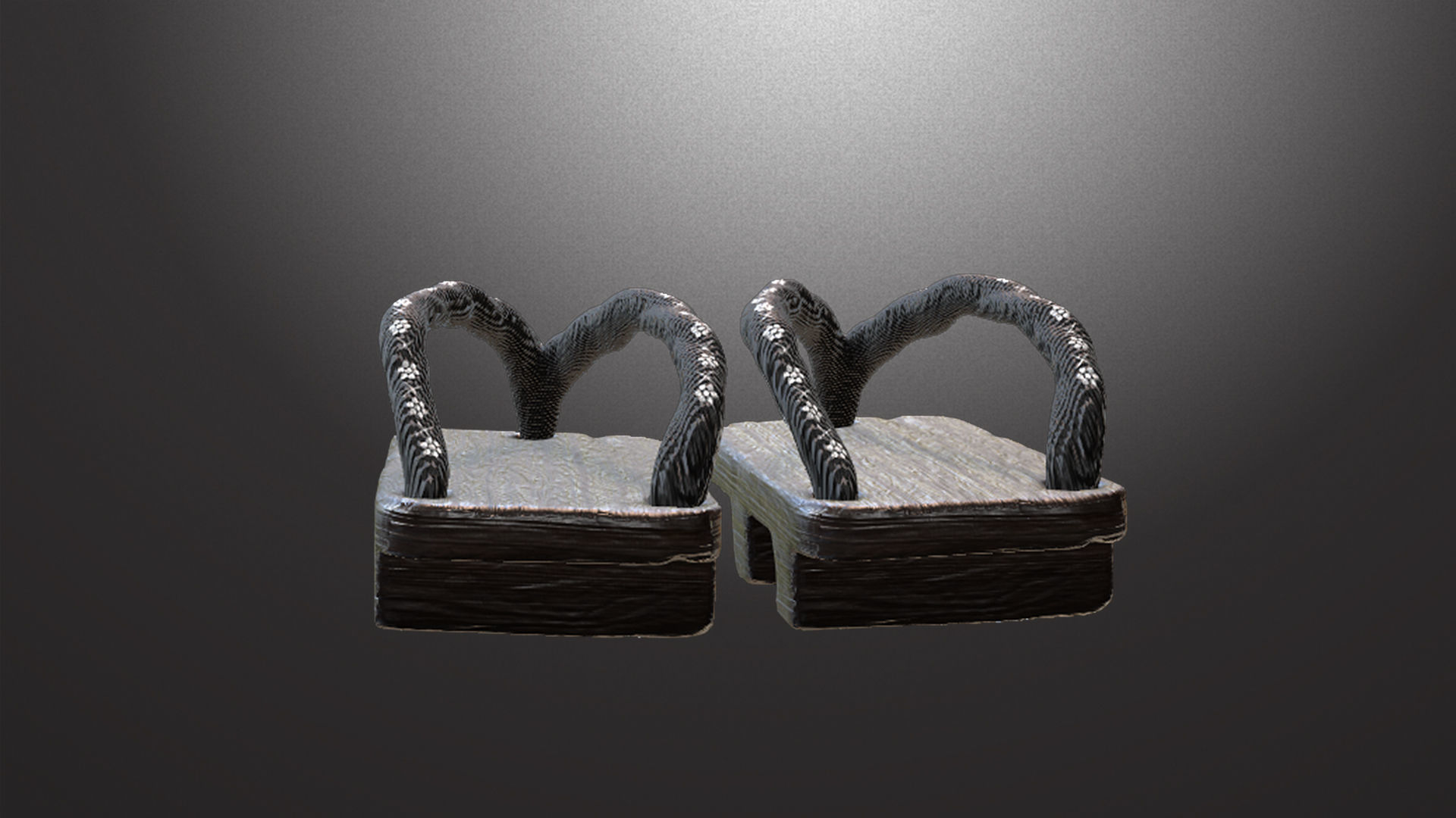 YC-J-Hisbiscus japanese thong sandals Low-poly 3D model_4