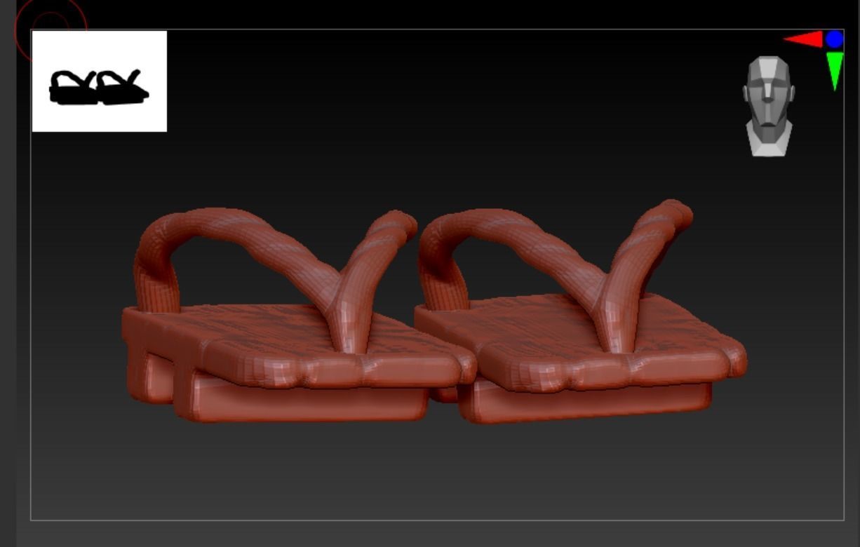 YC-J-Hisbiscus japanese thong sandals Low-poly 3D model_7