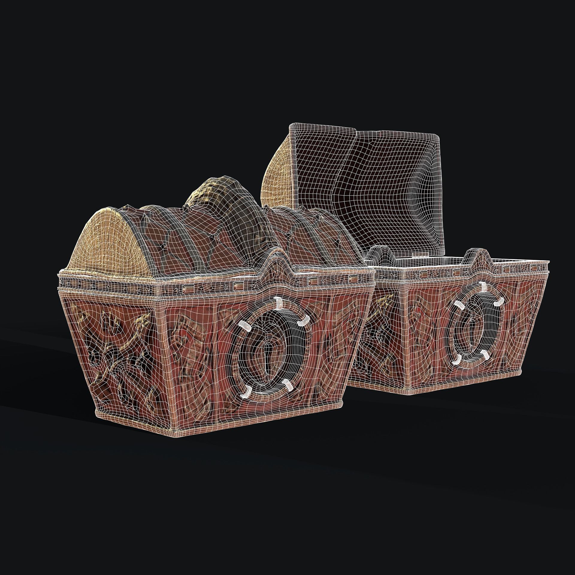 Treasure Chest Low-poly 3D model_6