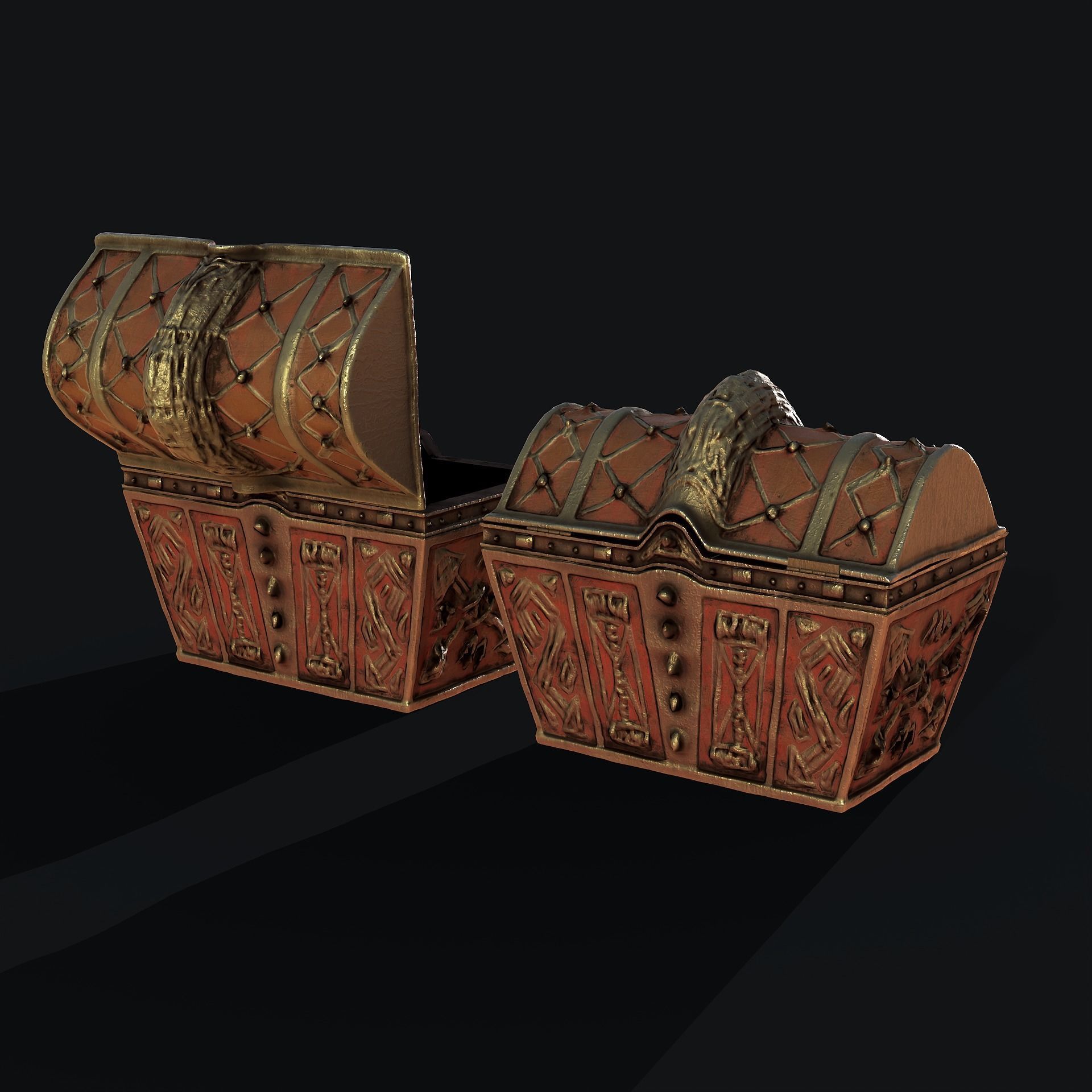 Treasure Chest Low-poly 3D model_9