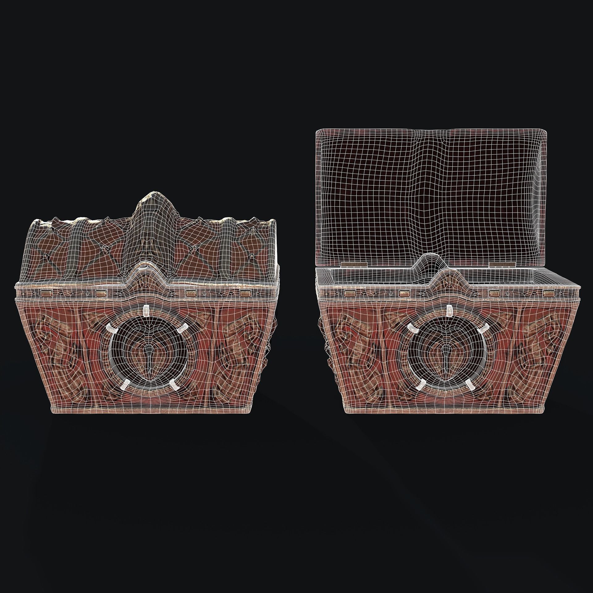 Treasure Chest Low-poly 3D model_5